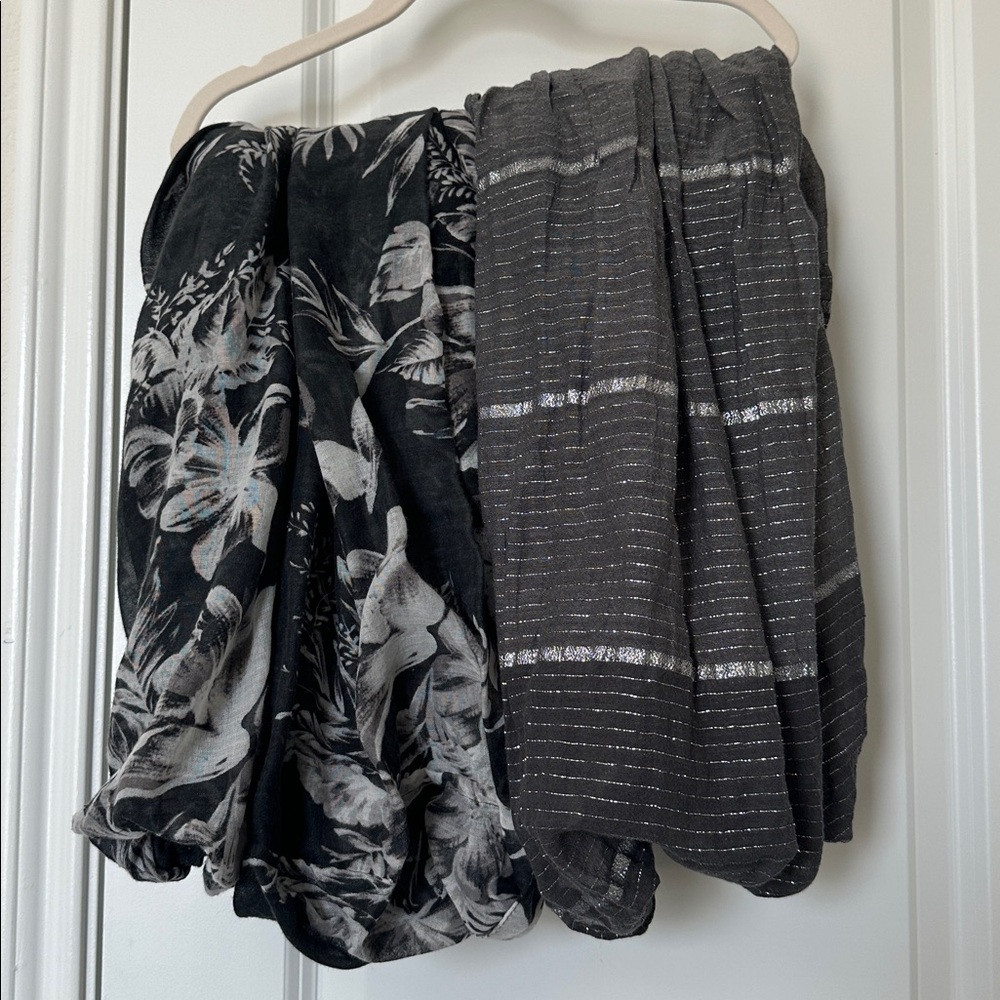 Flowers and Stripes Infinity Scarf Bundle